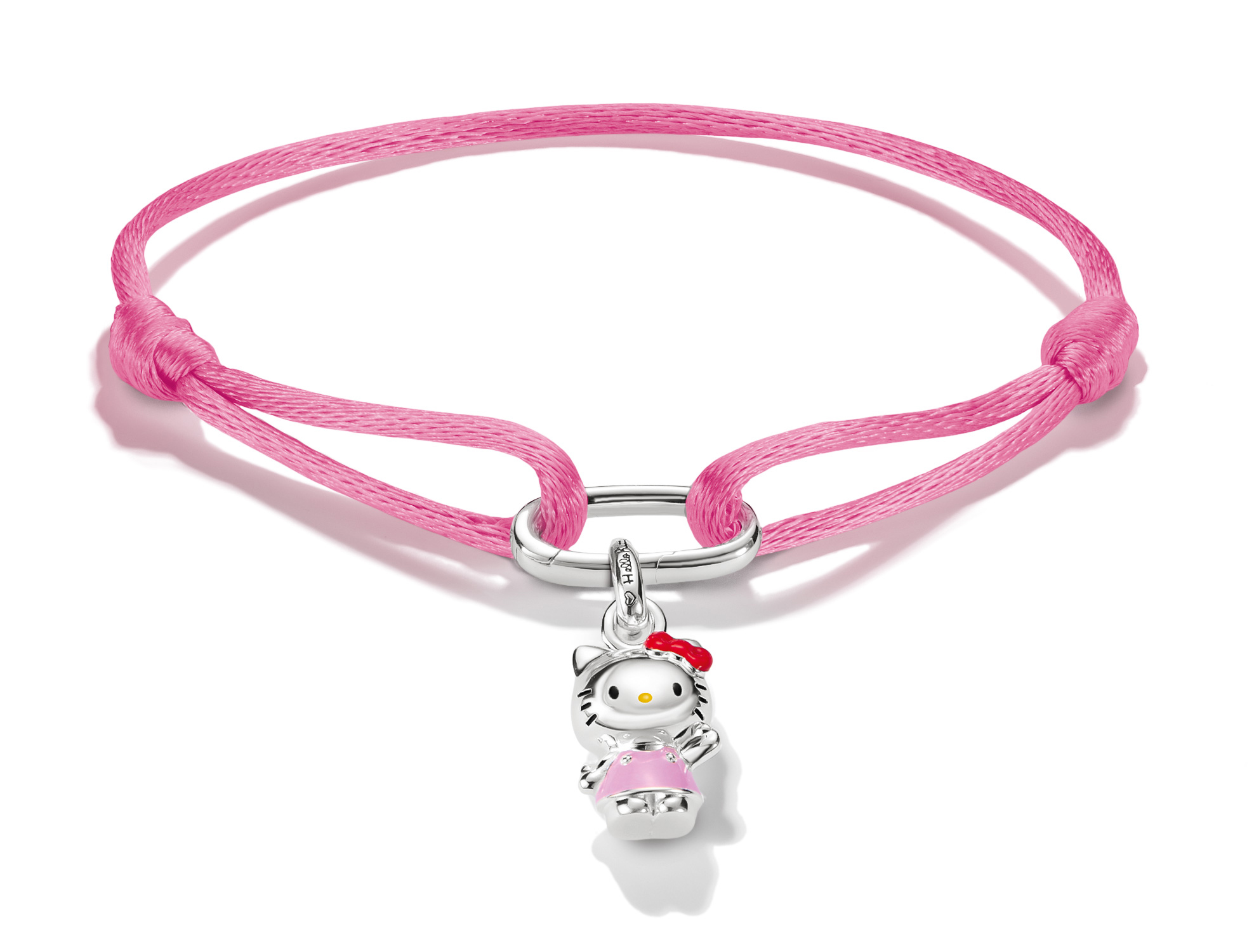 Thomas Sabo Hello Kitty A2242-M07-9-L24V Armband - 24 cm - versilbert & Emaille & Textil - pink