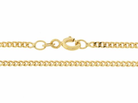 47763-0 Panzerkette 585 Gold mit einer Länge von 40 cm, 2,1 x 1 mm, ausgestattet mit einem klassischen Federringverschluss, hergestellt von Juwelier Harnisch.
