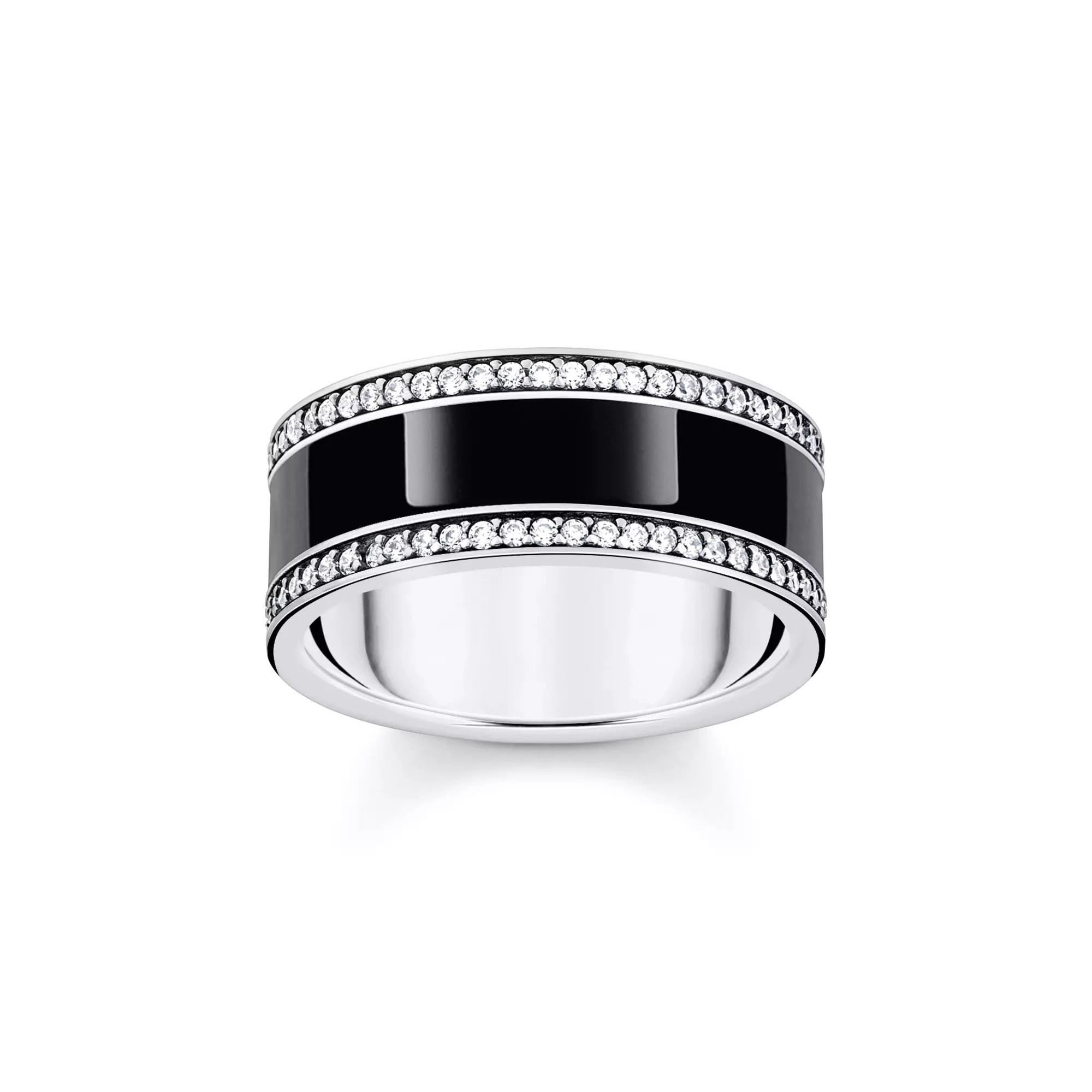 Thomas Sabo Ring - Silber geschw. & Emaille & Zirkonia - Schwarz