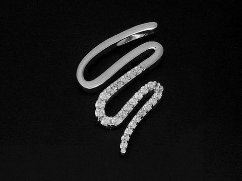 Schlange Anhänger aus 925 Sterling Silber rhodiniert mit funkelnden Zirkonia verziert von Juwelier Harnisch, ein elegantes Schmuckstück für Tierliebhaber.