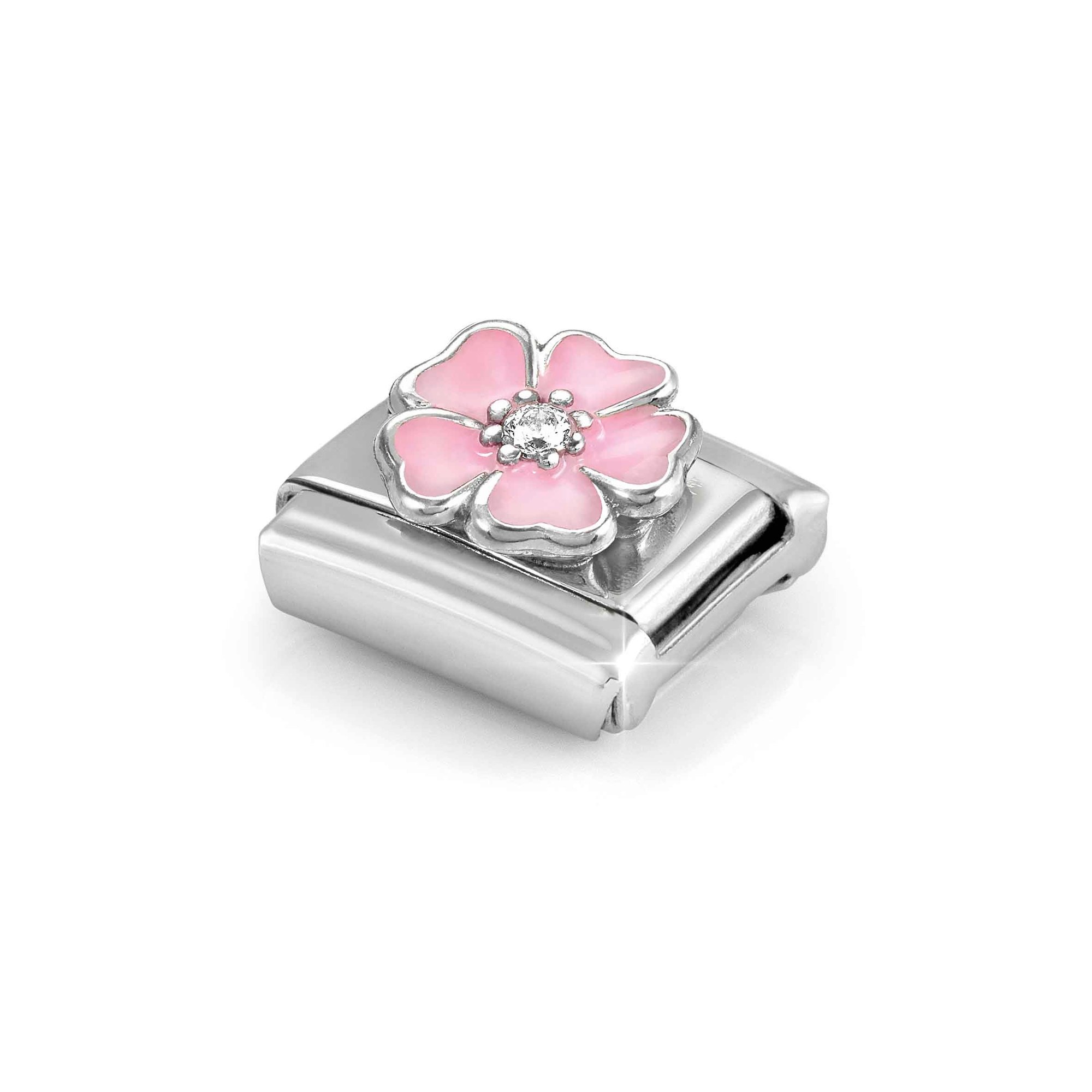 Nomination Composable Classic Charm Pfirsichblüte rosa - Edelstahl, Sterling Silber, Emaille – Ansicht 4