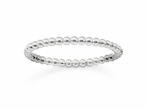Eleganter Thomas Sabo Ring aus Silber in Größe 54, gestaltet mit einer Reihe von glänzenden, leicht gewölbten Perlen, die dem Schmuckstück eine zeitlose Anmutung verleihen.