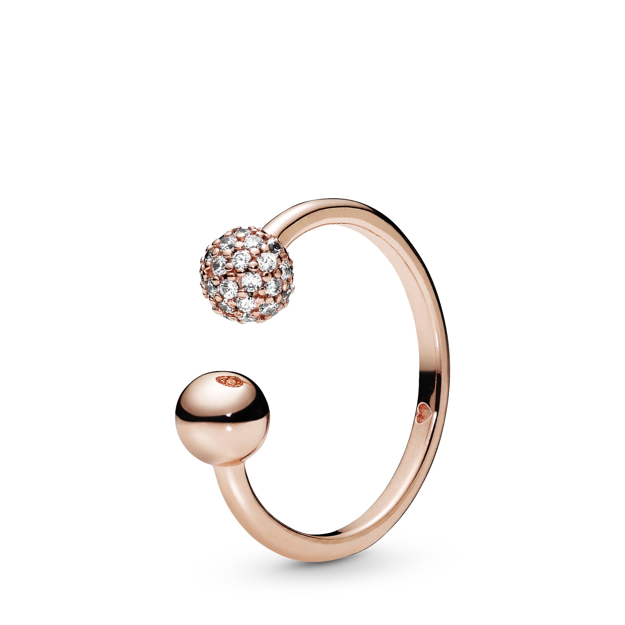 Pandora Offener Roségold Verg. Ring + Zirkonia
