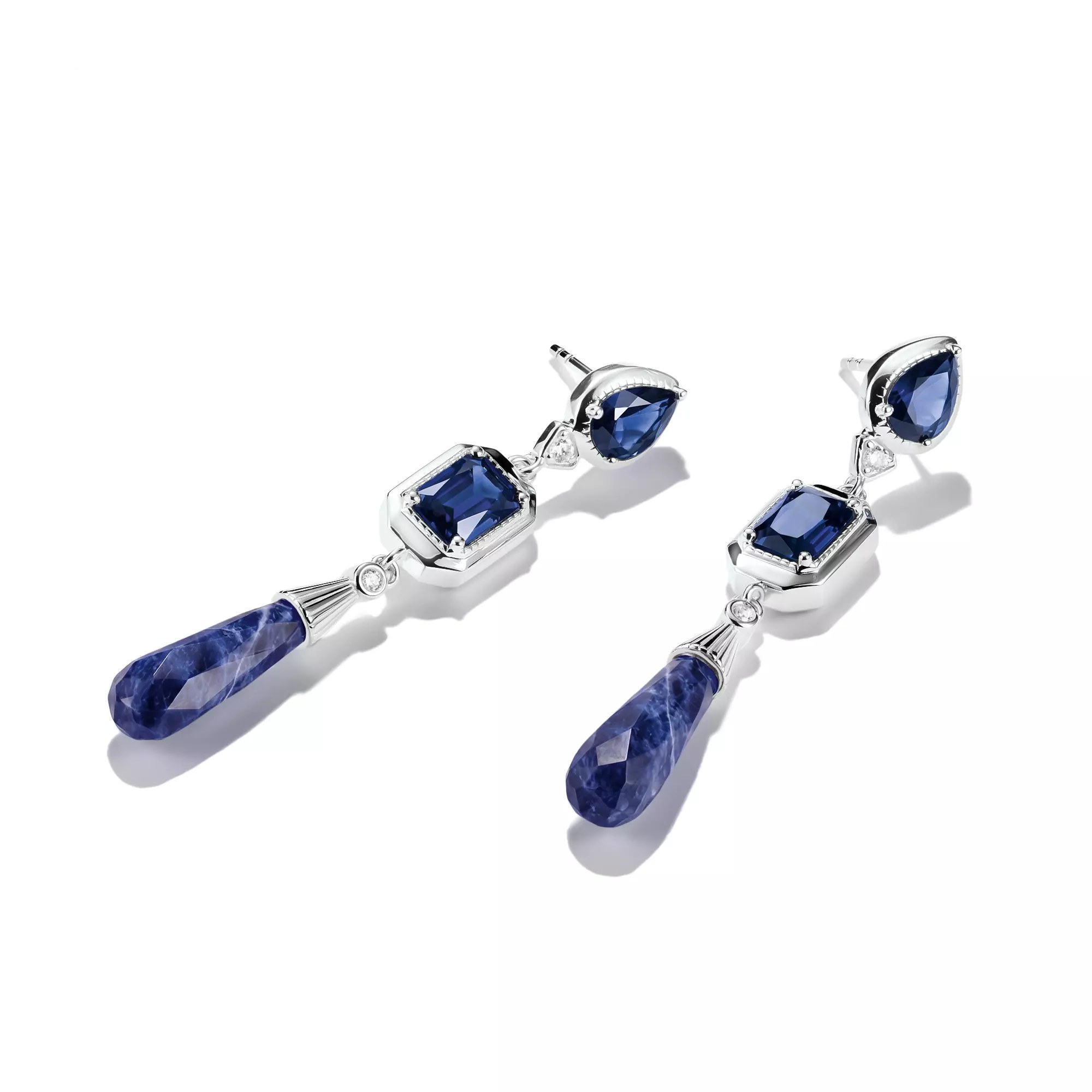 Thomas Sabo ELYNDRA - Ohrringe - Sterling Silber recy. & Nano-Kristall & Zirkonia - blau – Ansicht 2