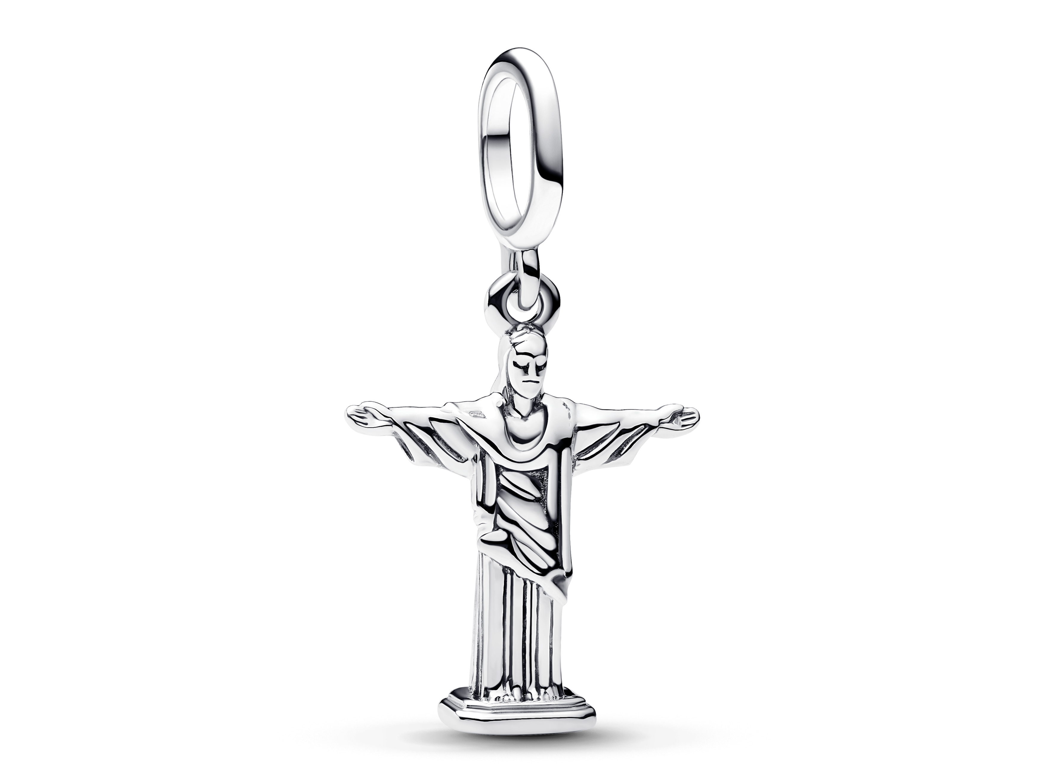 Christus der Erlöser Charm aus Sterling Silber von Pandora, detailreich gestaltet mit ausgebreiteten Armen und ikonischer Robe, ideal zum Anhängen an Armbänder oder Ketten.