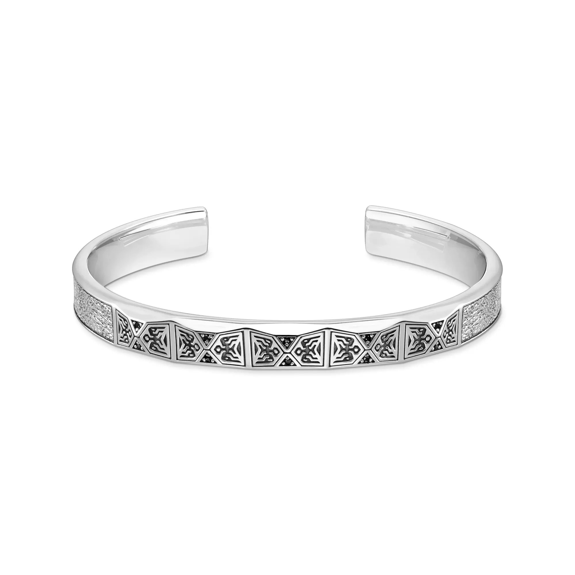 Thomas Sabo Armreif - Silber geschw. + Zirkonia - schwarz - 17,50 cm - 17,5 cm