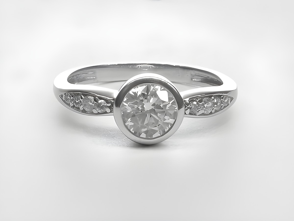 Silber Ring rund aus Sterling Silber, elegant mit Zirkonia, Größe 48, Hersteller Juwelier Harnisch, bis Größe 48 / 15,3.