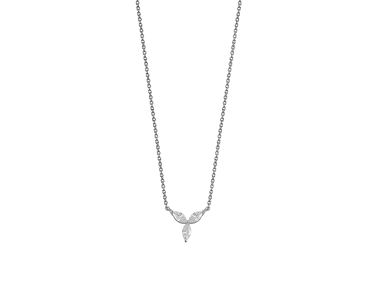 Elegante XENOX Sterling Silber Kette XS6070 mit FANCY CUT Karreekette, Länge von 40 bis 45 cm, zarter Anhänger in Form von zwei eleganten, geschliffenen Elementen.