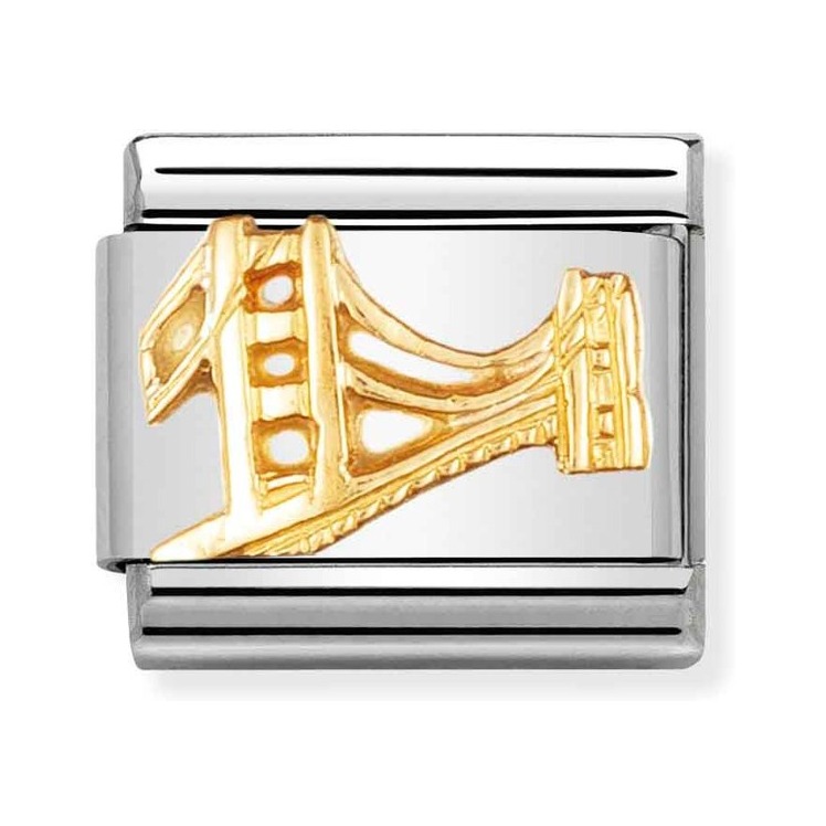 Nomination Composable Classic Charm Golden Gate Bridge - Edelstahl, Gold 750 Gelbgold