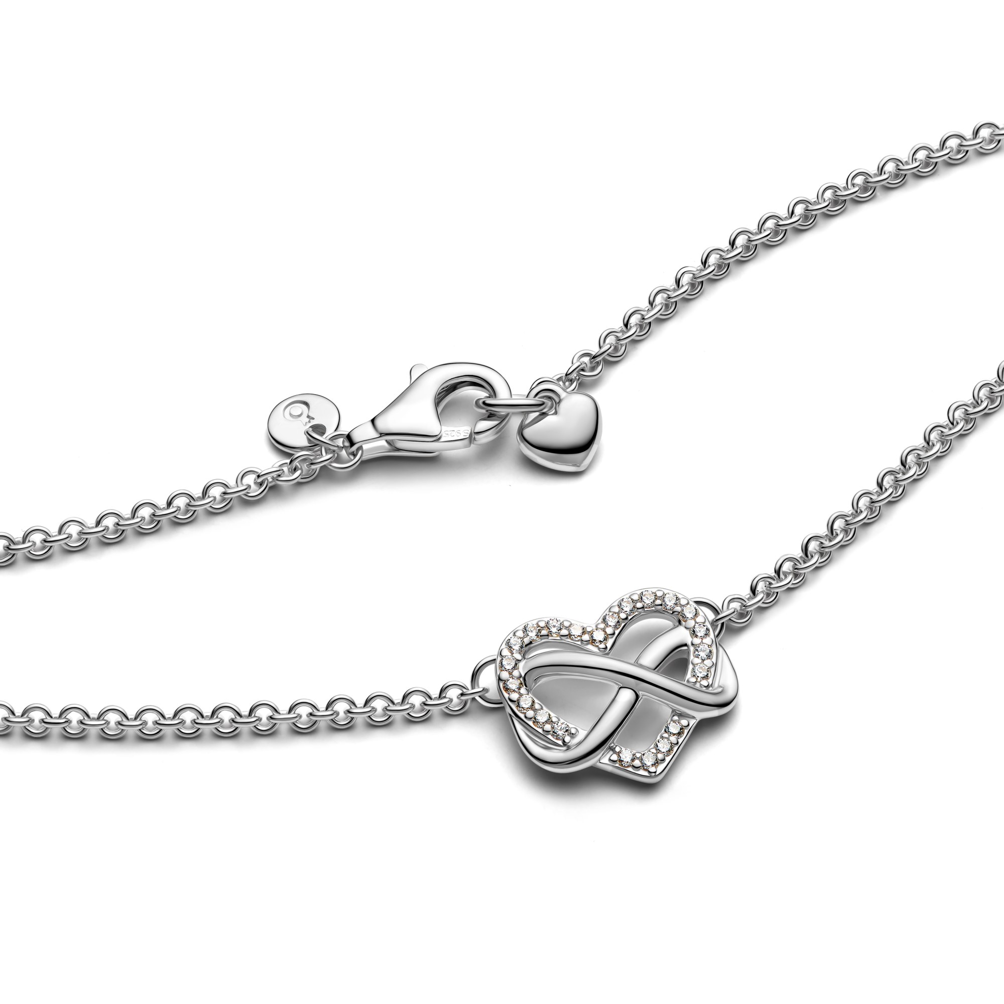 Pandora Funkelnde Unendlichkeits-Herz Collier-Halskette - 50 cm - Sterling Silber – Ansicht 3