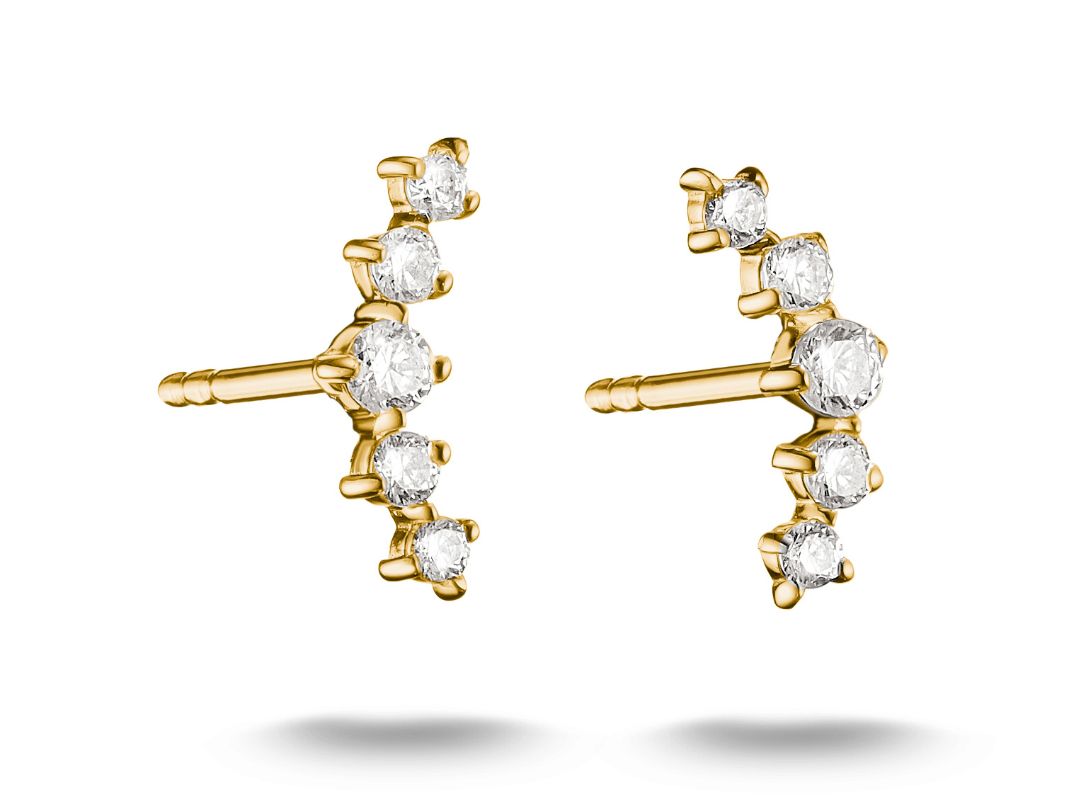 Thomas Sabo Ohrstecker in vergoldetem Design mit weißem Zirkonia, 11,5 mm breit, elegant und modern, ideal für jedes Anlass. Neuheiten der Marke Thomas Sabo.