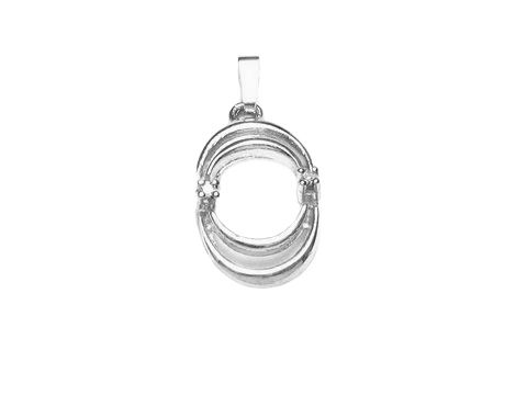 Weißgold Anhänger mit Diamanten und Brillianten, hergestellt von Juwelier Harnisch, in eleganter, geschwungener Form. Ideal für stilvolle Akzente.