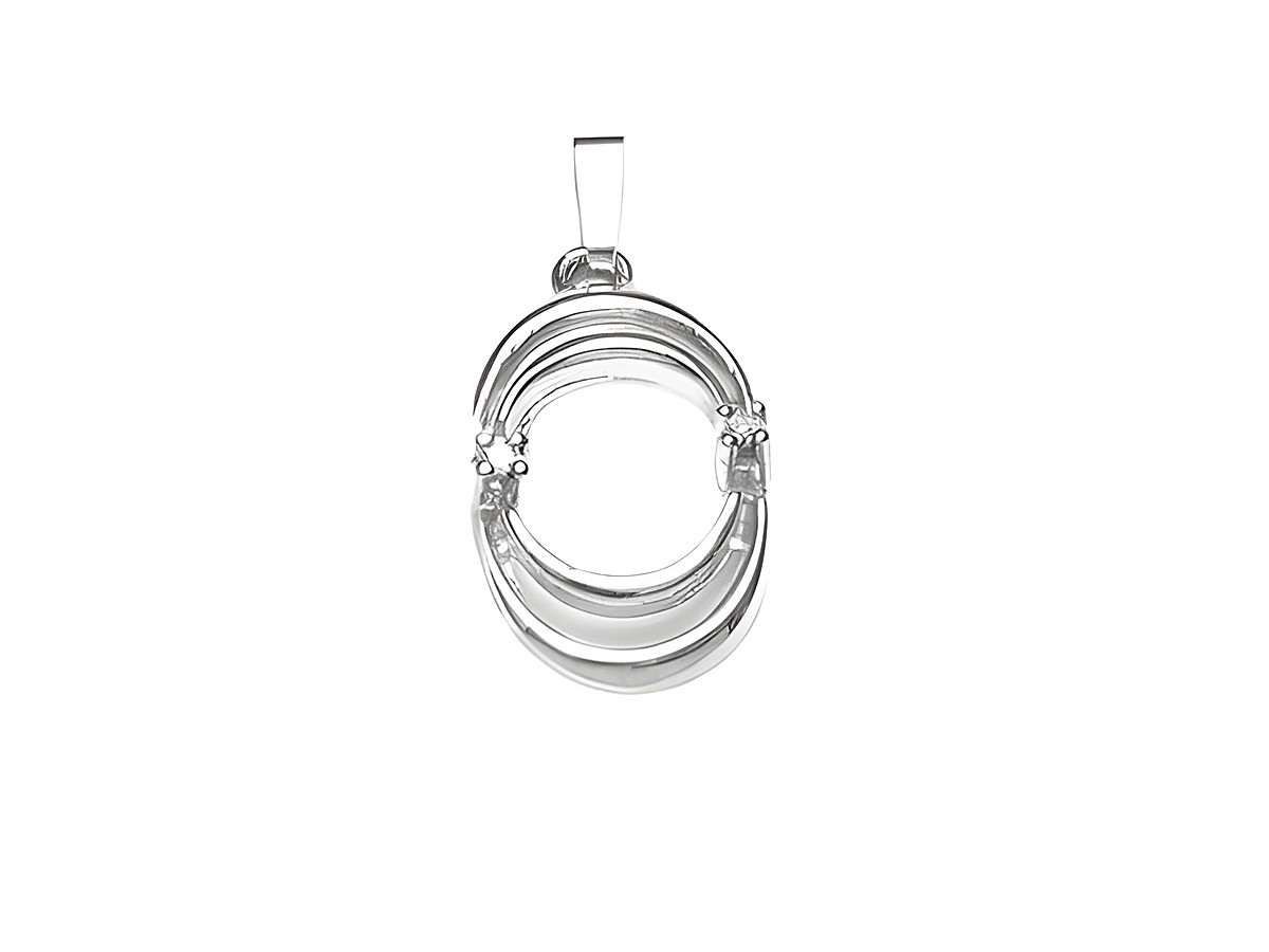 Weißgold Anhänger mit Diamanten und Brillianten, hergestellt von Juwelier Harnisch, in eleganter, geschwungener Form. Ideal für stilvolle Akzente.