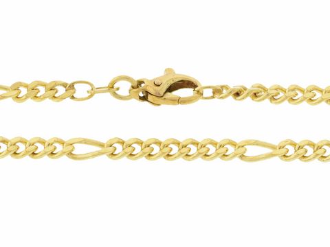 Figarokette 333 Gold in 50 cm Länge, mit einer Breite von 3,4 x 1,8 mm und einem Karabiner. Hersteller Juwelier Harnisch, stilvolles und hochwertiges Schmuckstück.