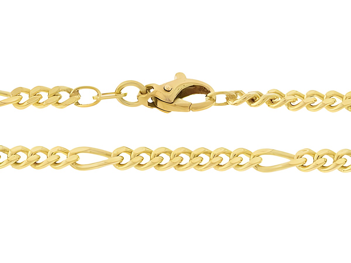 Figarokette 333 Gold in 50 cm Länge, mit einer Breite von 3,4 x 1,8 mm und einem Karabiner. Hersteller Juwelier Harnisch, stilvolles und hochwertiges Schmuckstück.