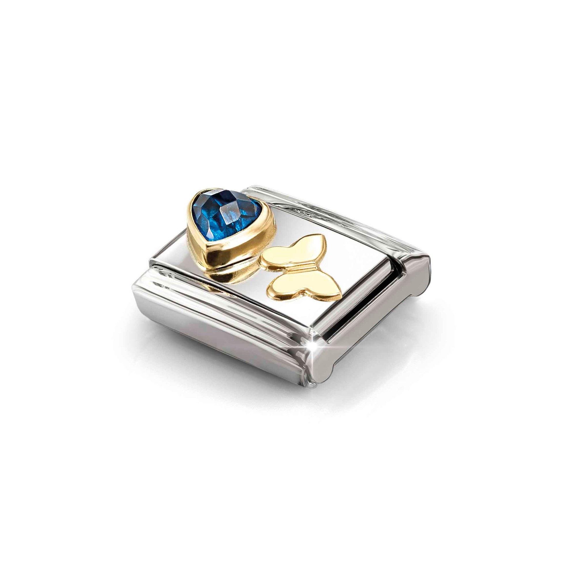 Nomination Composable Classic Charm Schmetterling blau - Edelstahl, Gold 750 Gelbgold, Zirkonia – Ansicht 4