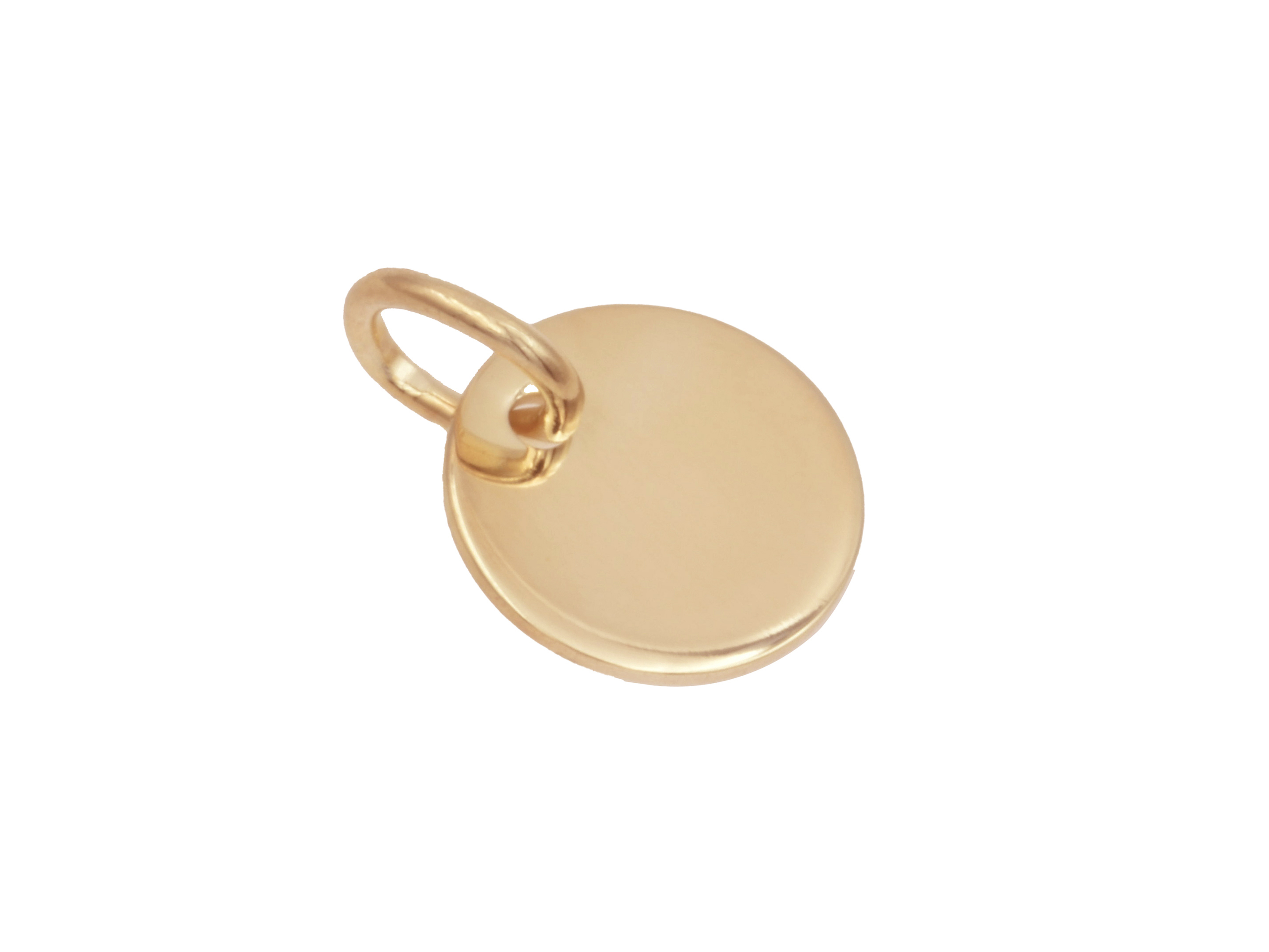 Anhänger Gravurplatte Rund - Sterling Silber Roségold Vergoldung - 10 mm Runder Anhänger aus Sterling Silber mit Roségold Vergoldung, Durchmesser 10 mm, hergestellt von Juwelier Harnisch, ideal für persönliche Gravuren und als Schmuckneuheit.