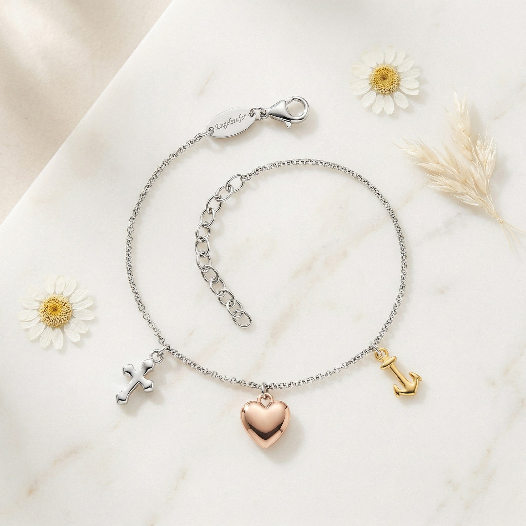 Engelsrufer Glaube, Liebe & Hoffnung Armband Tricolor - 17 cm – Ansicht 4