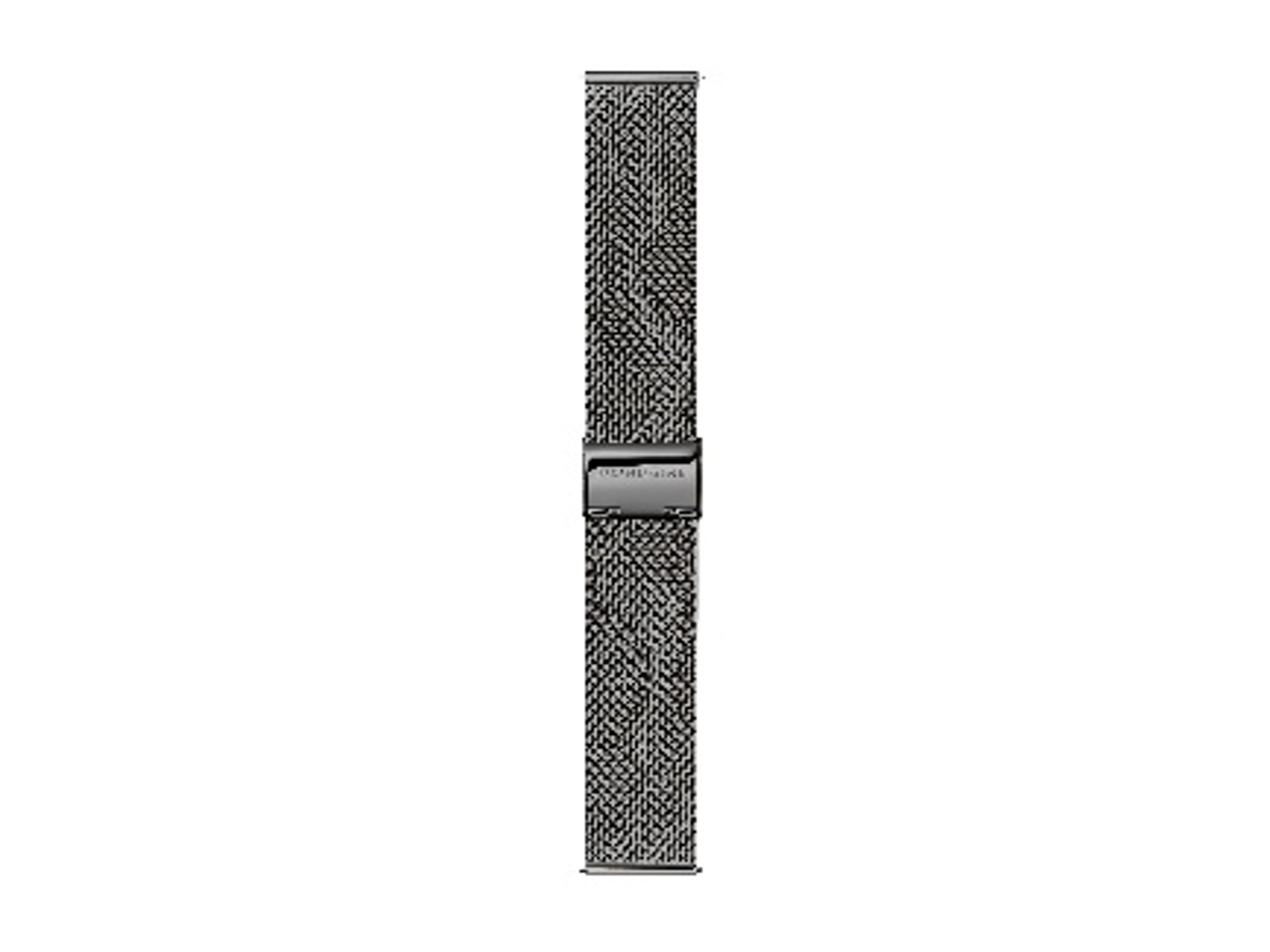 Milanaise Edelstahlarmband in Anthrazit von Mondaine, Modell FMM.8920.IPH.EM.K, 20 mm breit, ideal als Ersatz für Uhren, elegantes Design und hohe Qualität.