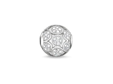 Thomas Sabo K0147-051-14 Sparkling Circles in Silber mit Zirkonia, ein eleganter Karma Bead mit funkelndem Design, perfekt für individuelle Schmuckkreationen.