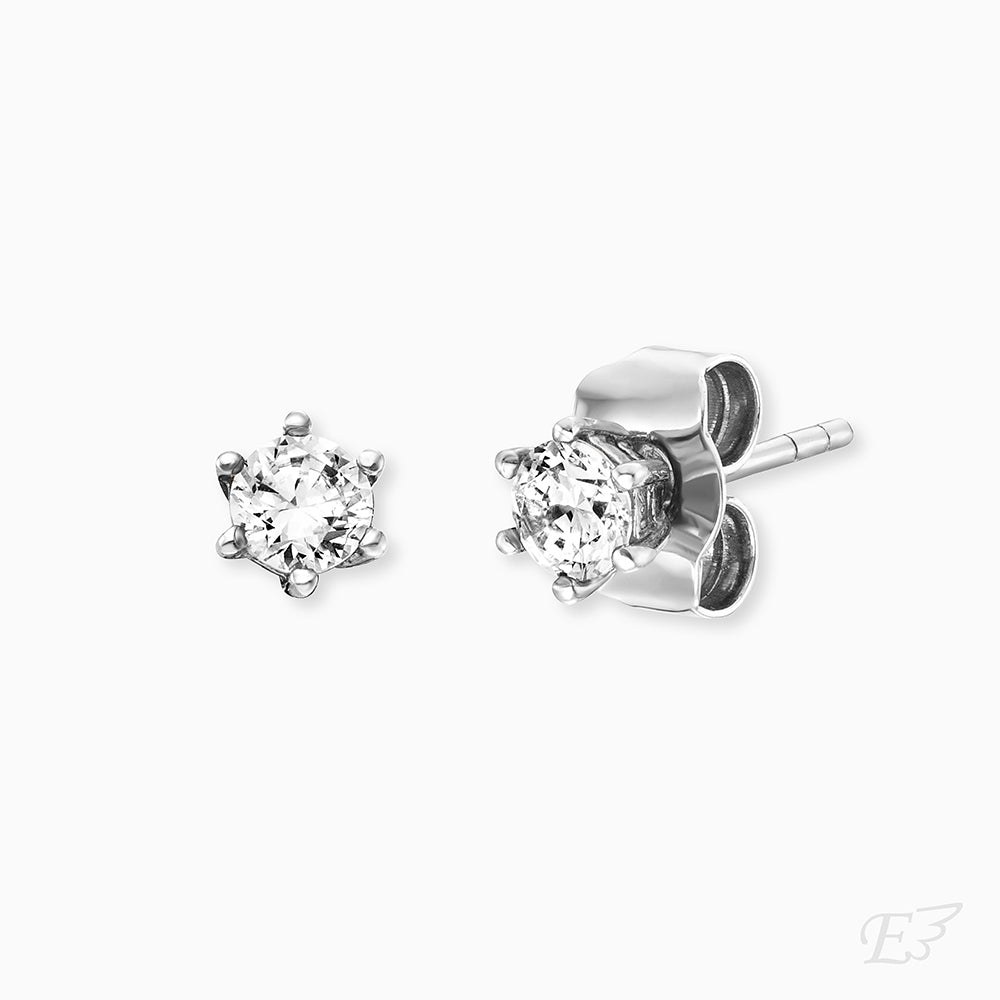 Engelsrufer BASIC Ohrstecker Shiny mit Zirkonia - Silber rhodiniert 4 mm – Ansicht 2