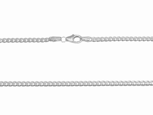 Silberkette 925 Sterling Silber Panzermuster 45cm 2,7mm mit praktischer Karabinerschließe von Juwelier Harnisch in robuster Qualität, Stärke ab 2,2mm.