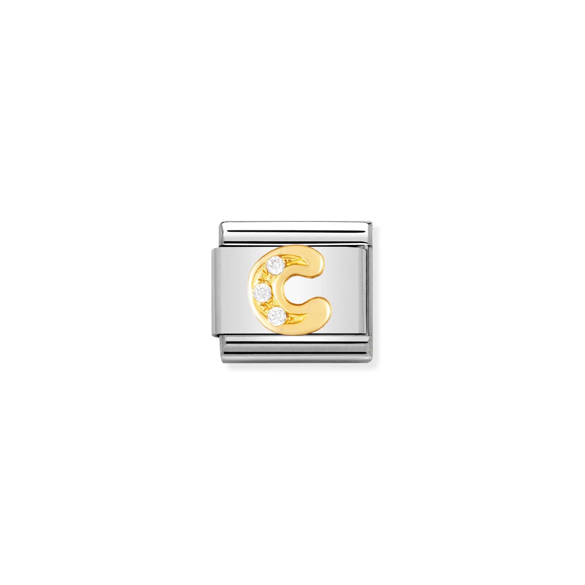 Nomination Composable Classic Charm Buchstabe C - Edelstahl, Gold 750 Gelbgold, Zirkonia