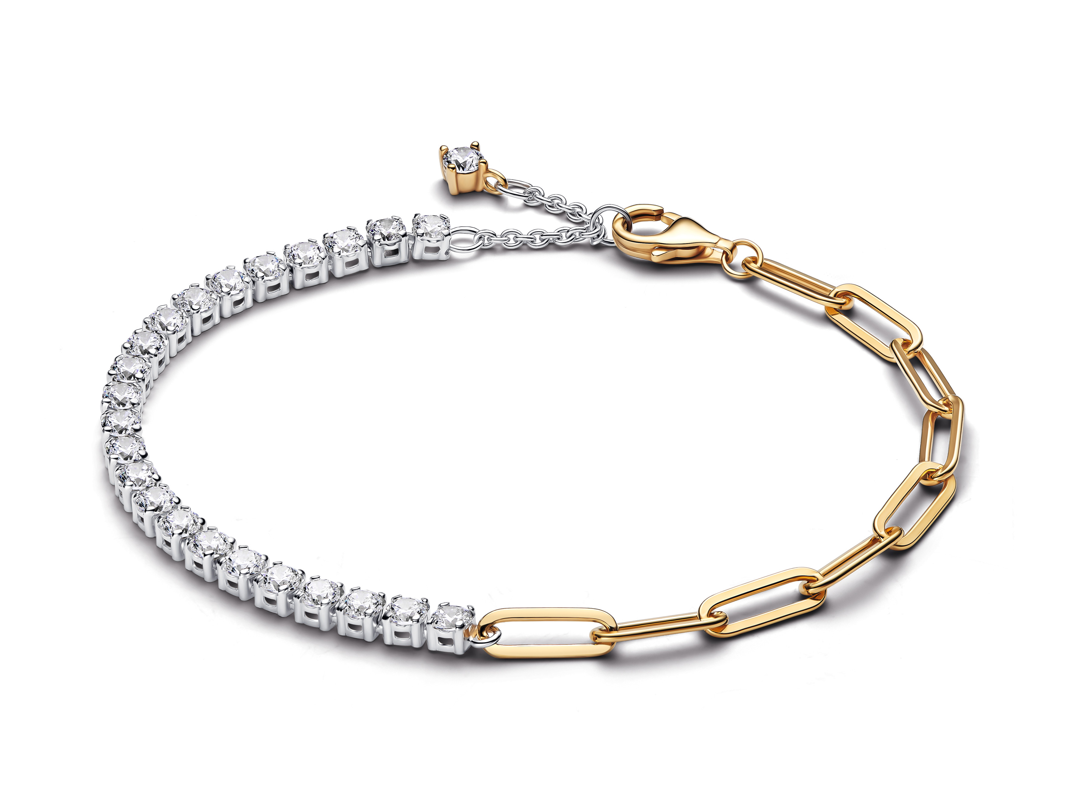 Pandora 564821C01-20 - Glieder und Tennisarmband - Sterling Silber & Gelbgold Vergoldung - Zirkonia - 20 cm