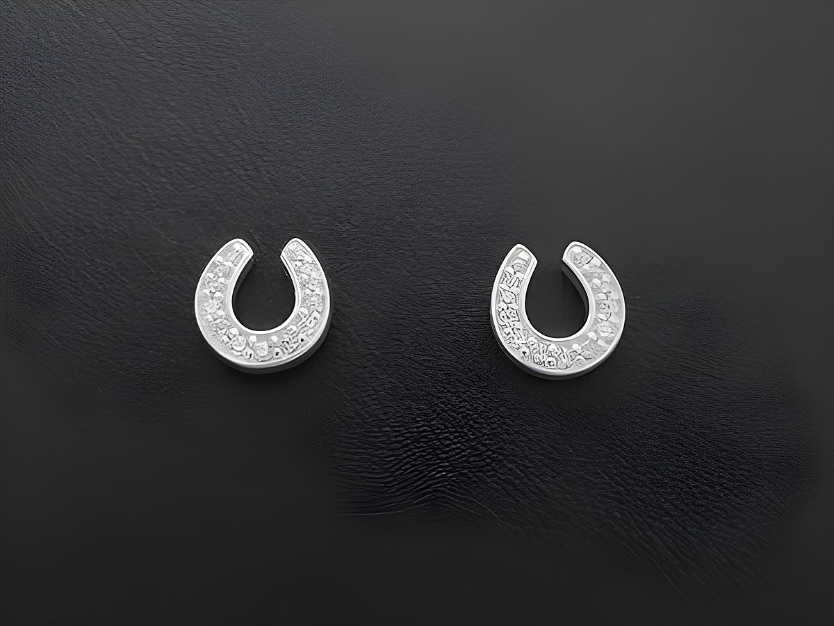 Silber Ohrringe in Hufeisenform mit Zirkonia in weiß, hergestellt von Juwelier Harnisch. Elegantes Design, ideal für einen besonderen Anlass oder den Alltag.