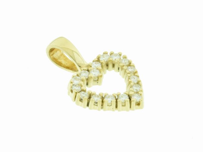 Herz Anhänger aus Gold 585 mit Brillanten, edel verarbeitet, Hersteller Juwelier Harnisch, ideal für besondere Anlässe oder als Geschenk, strahlt Eleganz und Stil aus.