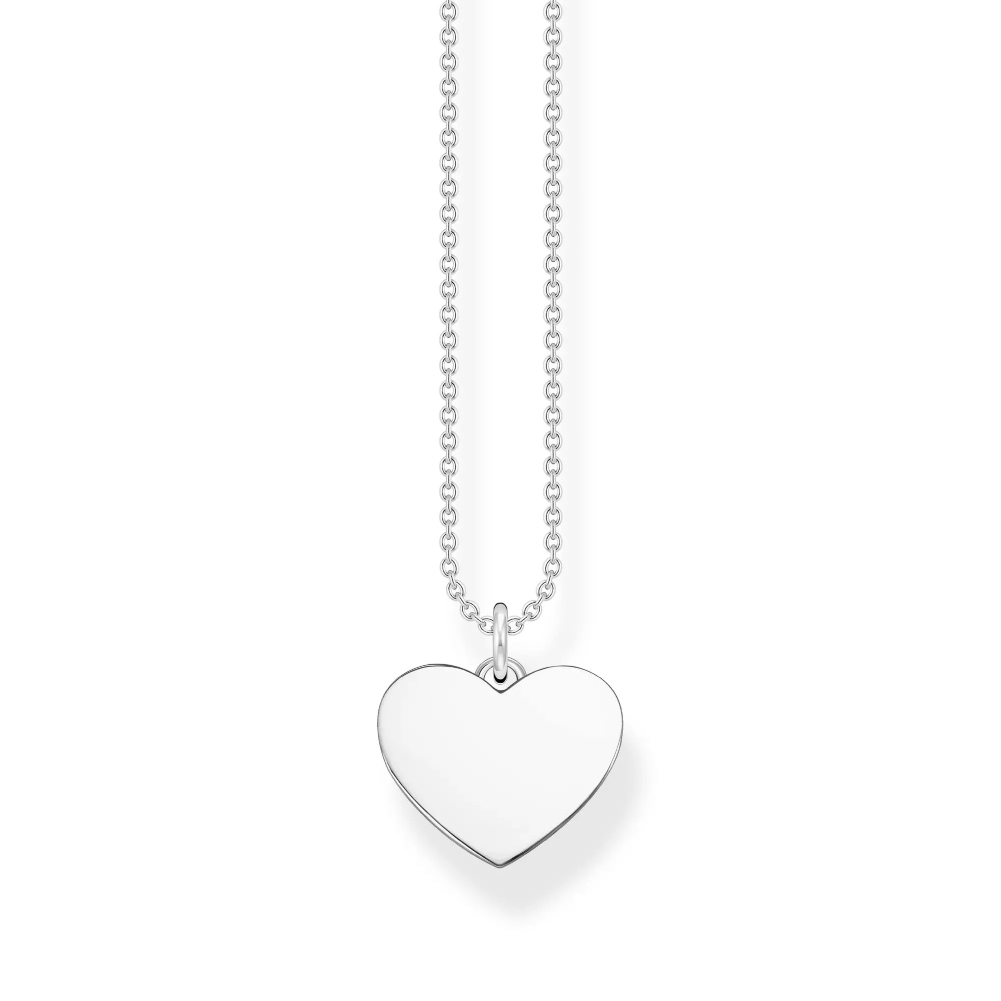 Thomas Sabo Gravur Kette & Herz Anhänger Silber - 40-45 cm