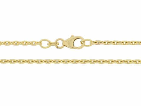 Ankerkette aus Gold 585, diamantiert, Länge 60 cm, Aufhängung mit Karabiner, Kettgliedgröße 2,0 x 2,0 mm, hochwertiger Hersteller Juwelier Harnisch.