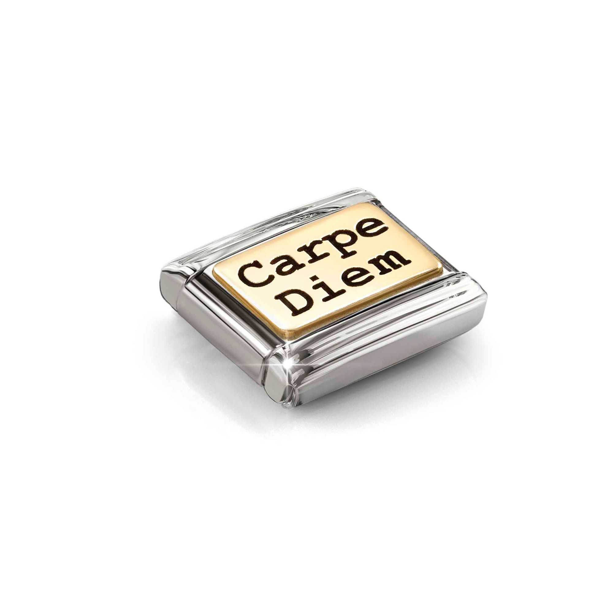 Nomination Composable Classic Charm Carpe Diem - Edelstahl, Gold 750 Gelbgold – Ansicht 4