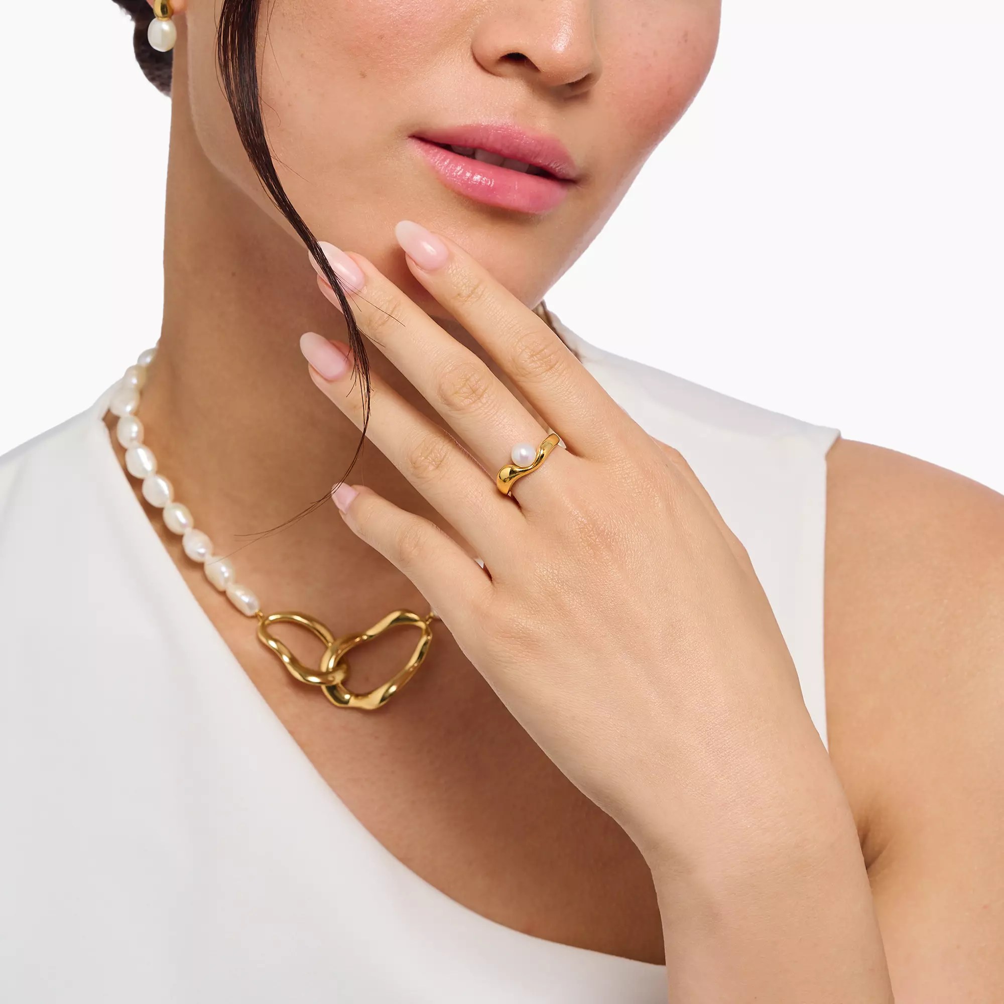 Thomas Sabo Ring - Zuchtperle - Bold Elegance - Silber vergoldet – Ansicht 4