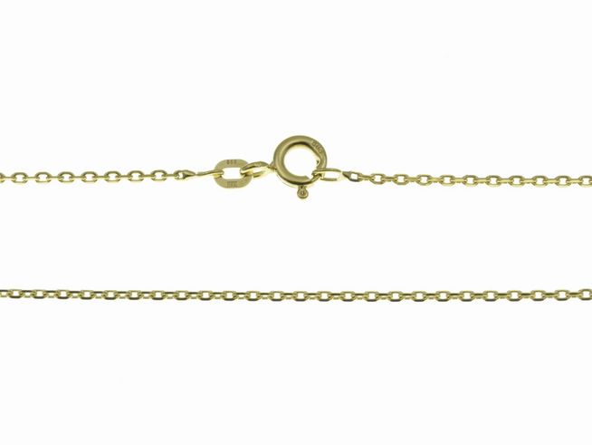 Halskette aus gelbgold 585 mit Ankerdiamantierung, Länge 40 cm, Stärke 1,3 x 1,3 mm, aus dem Hause Juwelier Harnisch, mit sicherem Karabinerverschluss.