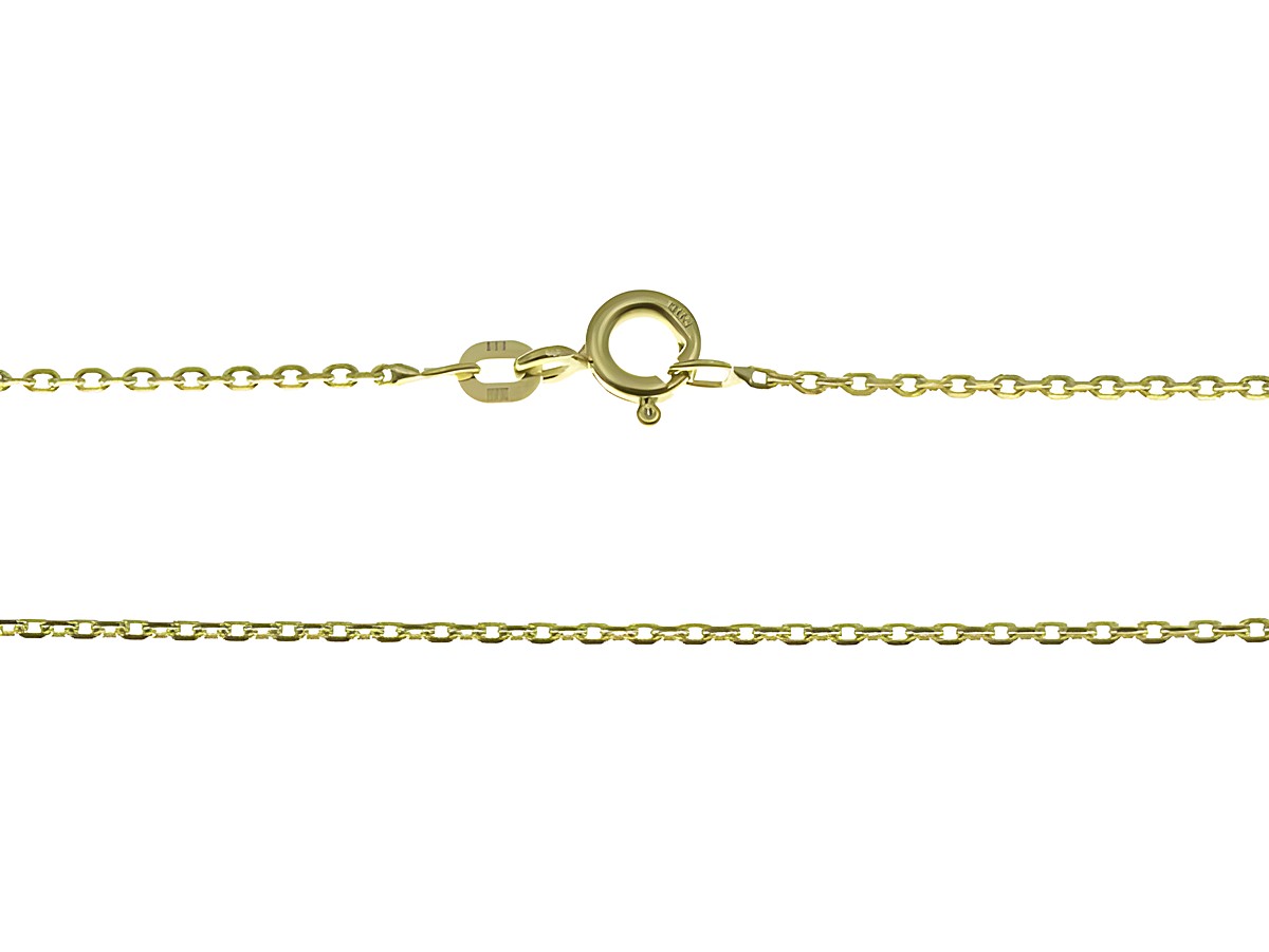 Halskette aus gelbgold 585 mit Ankerdiamantierung, Länge 40 cm, Stärke 1,3 x 1,3 mm, aus dem Hause Juwelier Harnisch, mit sicherem Karabinerverschluss.