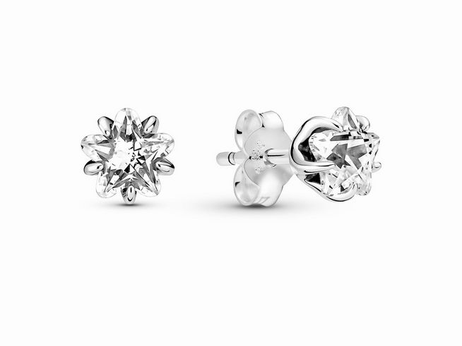 Pandora Ohrringe 290023C01 in Sterlingsilber mit funkelndem klaren Zirkonia, designet als himmlische Sterne, ideal für jeden Anlass, strahlend und elegant.