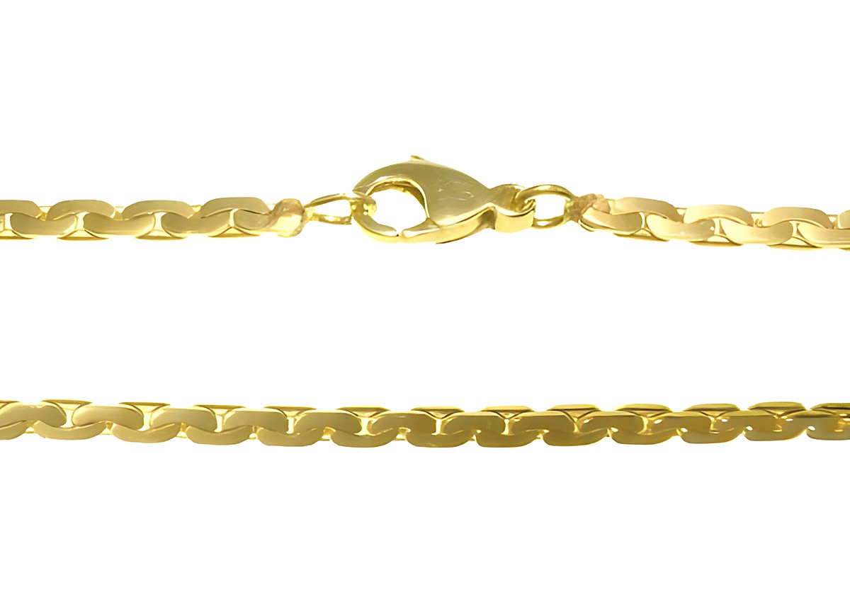 Goldkette Ankerkette vierkant Gold 333 Länge 40cm 2,5mm mit einer schlichten Karabiner Verschluss, Hersteller Juwelier Harnisch. Ideal für vielseitige Anlässe.