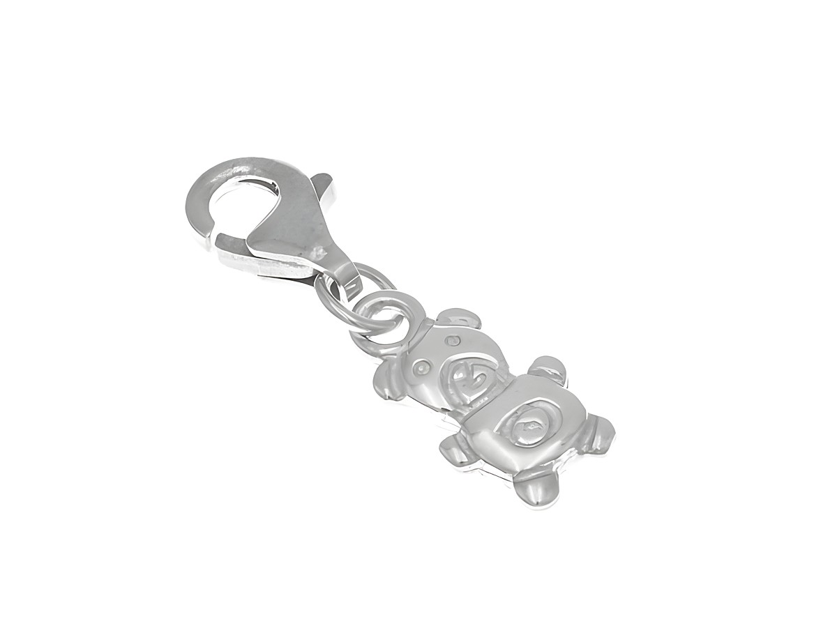 Charmanhänger aus poliertem Sterling Silber in Form eines Bären, Hersteller Juwelier Harnisch, ideal für Anhänger und Armbänder.