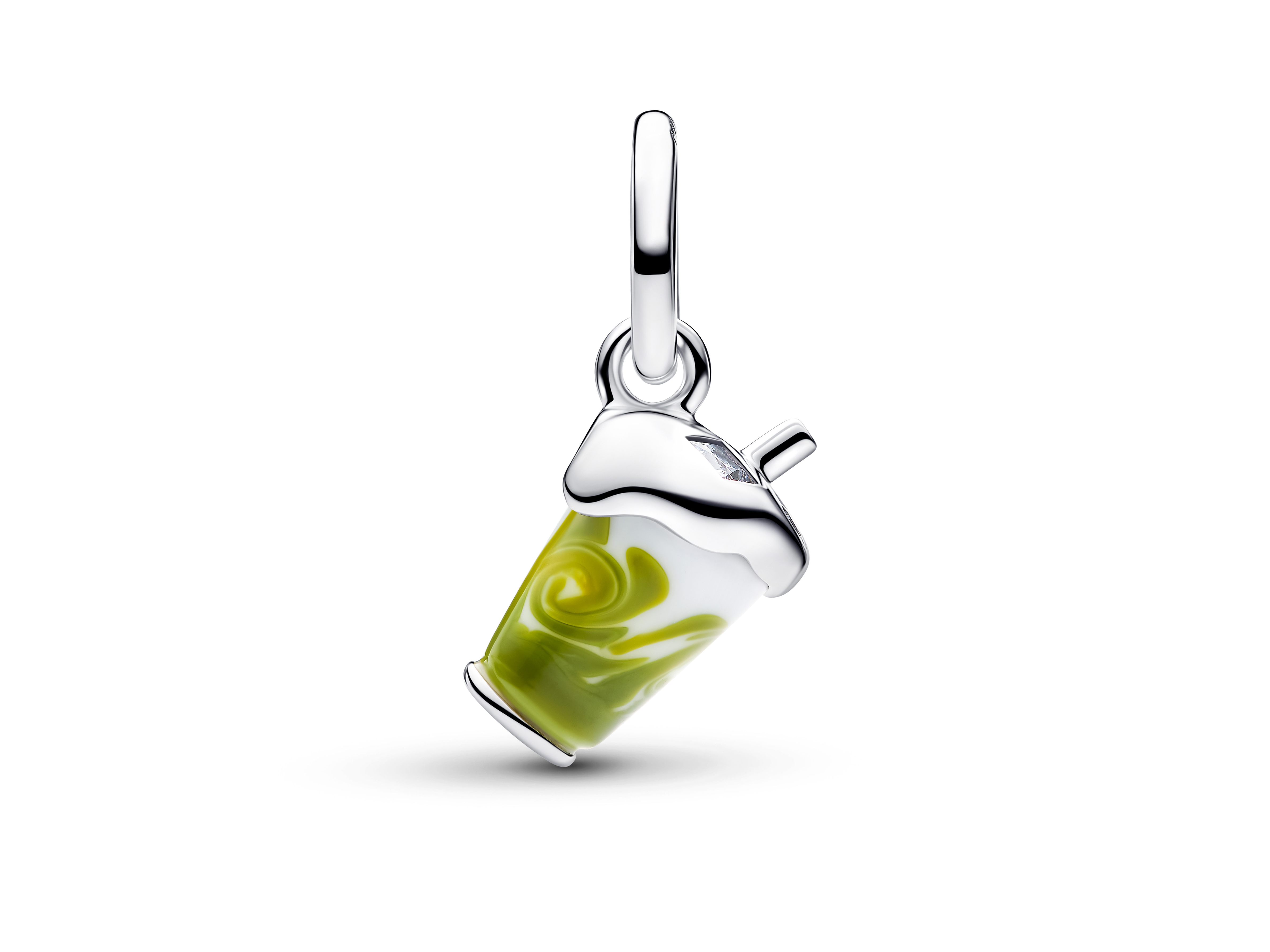 Pandora 794940C01 - Iced Matcha Latte Murano-Glas Charm-Anhänger - Emaille Sterling Silber