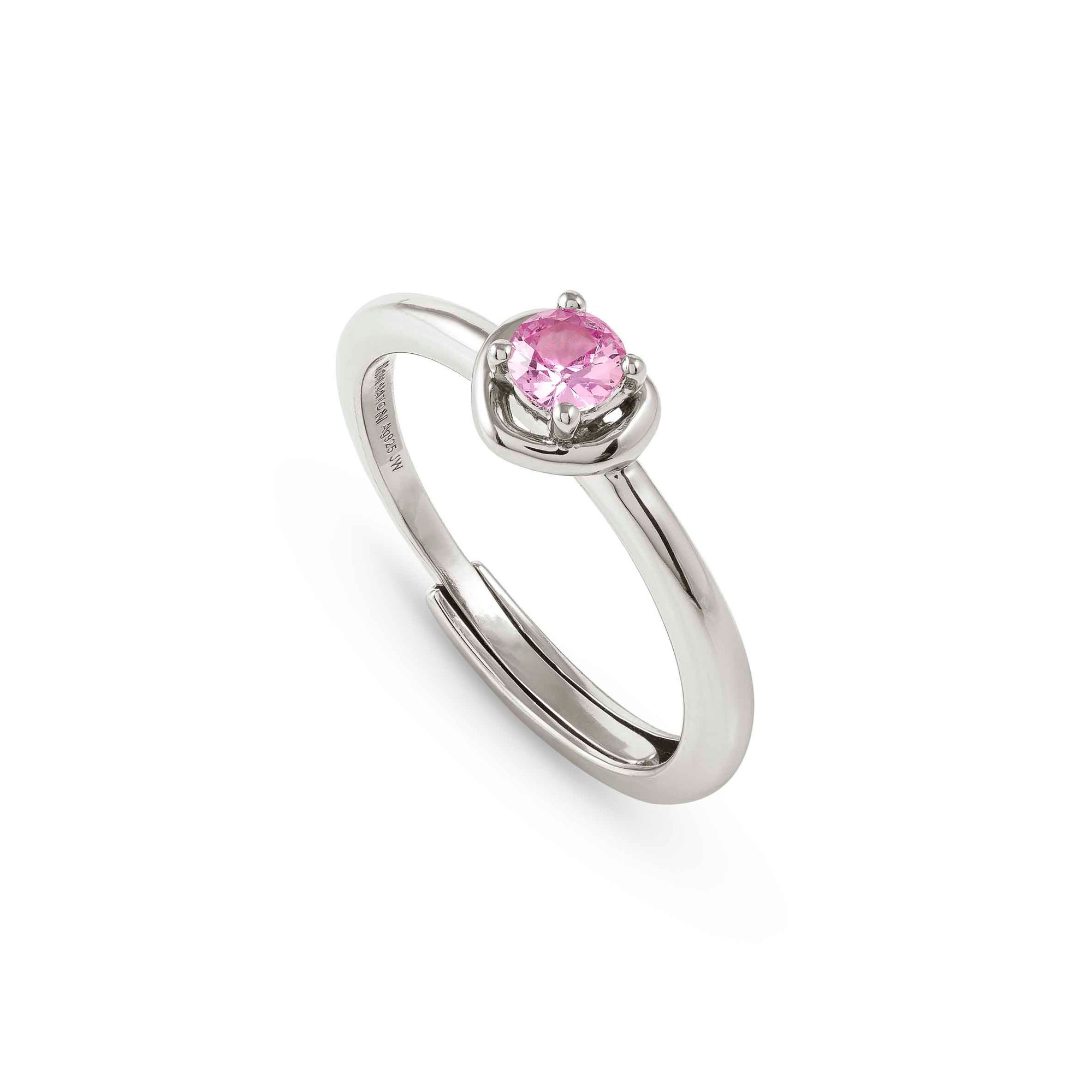 Nomination COSMICLOVE Ring aus Sterling Silber - farbigem Zirkonia - Herz - ROSA - Gr. 51-59 verstellbar