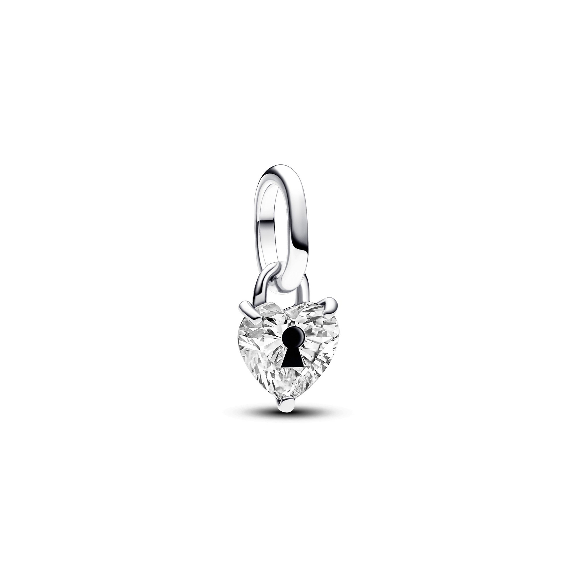 Pandora ME - Schlüsselloch Herz Mini-Charm-Anhänger - Sterling Silber - Zirkonia Schwarz