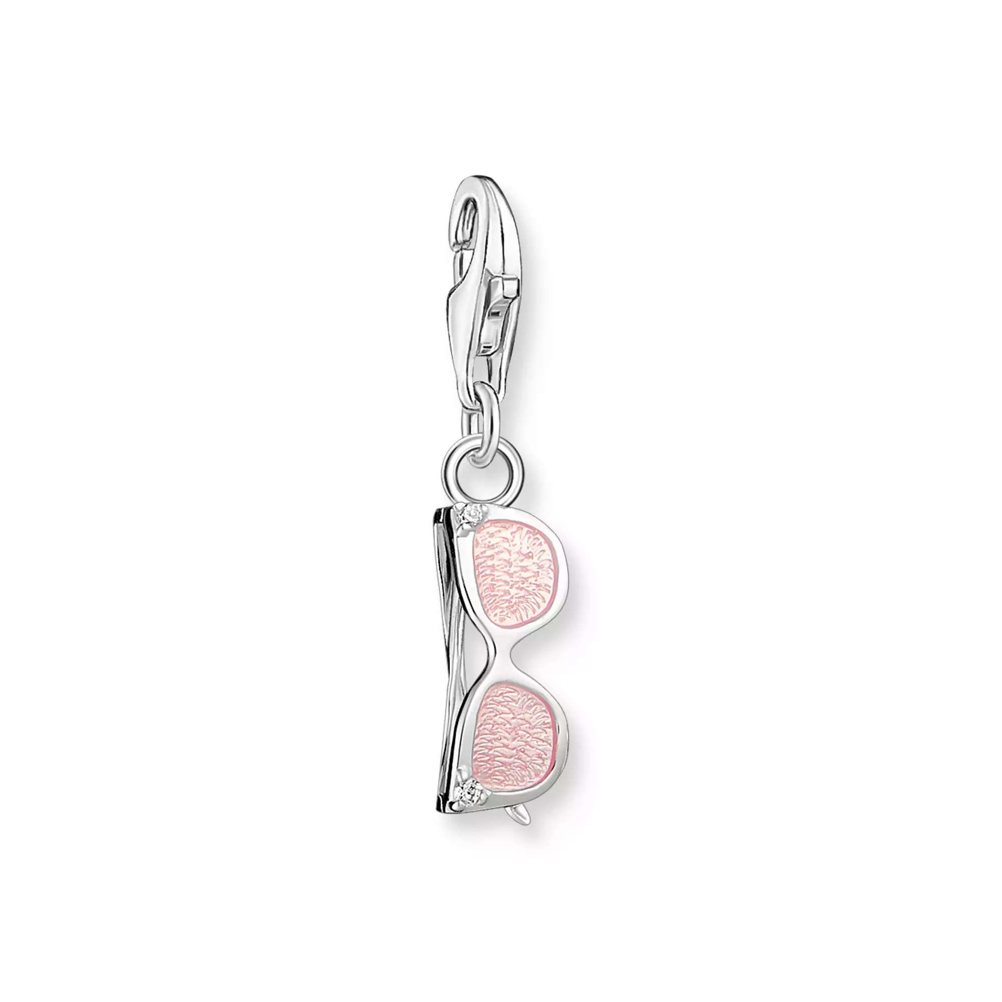 Thomas Sabo Charm-Anhänger - Holiday Vibes - Sonnenbrillen - Silber & Emaille & Zirkonia - Rosa-Pink
