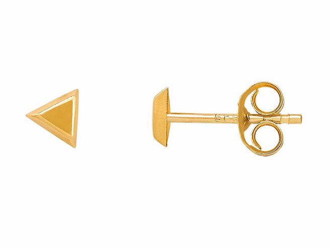 Echt Gold Ohrstecker von Xenox in Gelbgold 585, polierte Oberfläche, modernes Design in Form von stilisierten Dreiecken, ideal für jede Gelegenheit.
