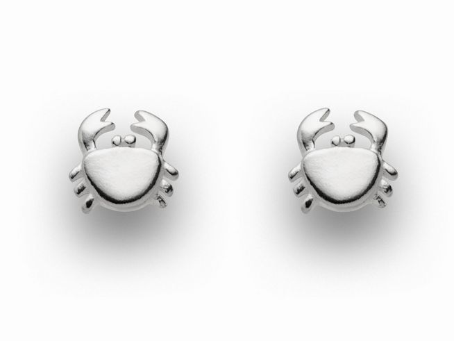 Sterling Silber Ohrringe in Form von Krabben mit detaillierten Klauen und Körper, hergestellt von DUR. Ideal für modebewusste Schmuckliebhaber.