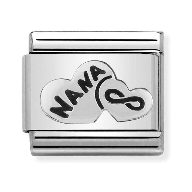Nomination Composable Classic Charm Herzen Nana und Unendlichkeit - Edelstahl, Sterling Silber