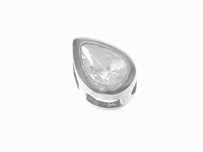 303158-0 Anhänger Tropfen aus Sterling Silber mit polierter Oberfläche und funkelndem Zirkonia, zierlich und elegant, Hersteller Juwelier Harnisch, ideal für stilvolle Akzente.