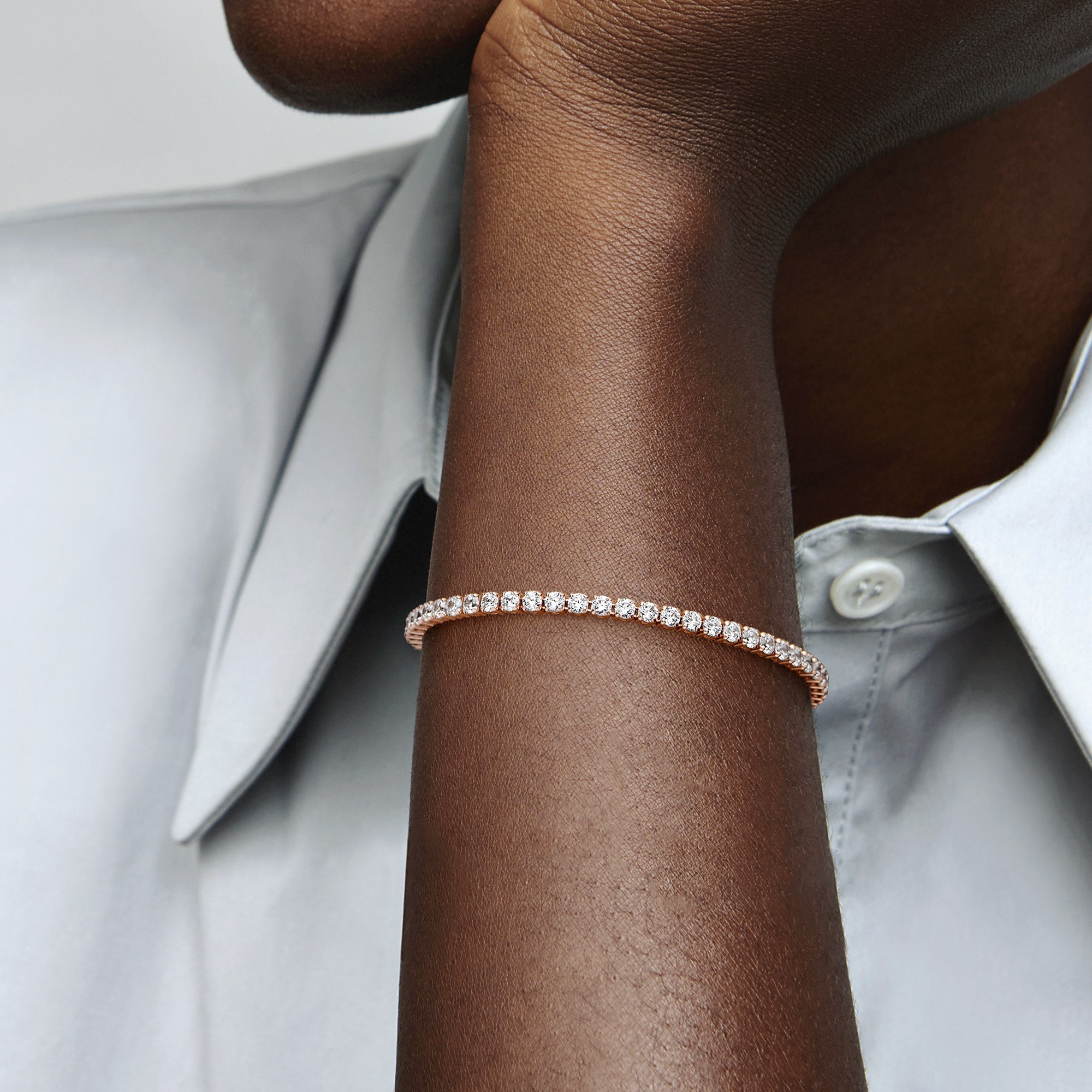 Pandora Funkelndes TennisArmband - Roségold Vergoldung – Ansicht 3
