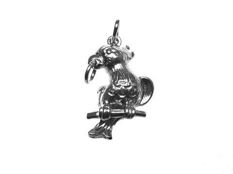 Papagei 925 Sterling Silber Anhänger rhodiniert von Juwelier Harnisch, kunstvoll gestaltet als Vogel, ideal für Tierliebhaber, schickes Schmuckstück für jeden Anlass.