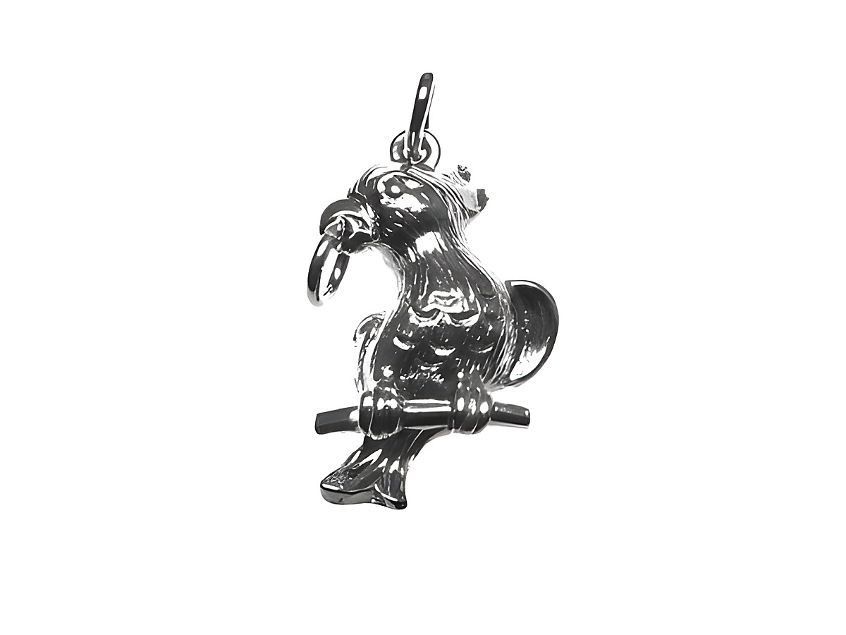 Papagei 925 Sterling Silber Anhänger rhodiniert von Juwelier Harnisch, kunstvoll gestaltet als Vogel, ideal für Tierliebhaber, schickes Schmuckstück für jeden Anlass.